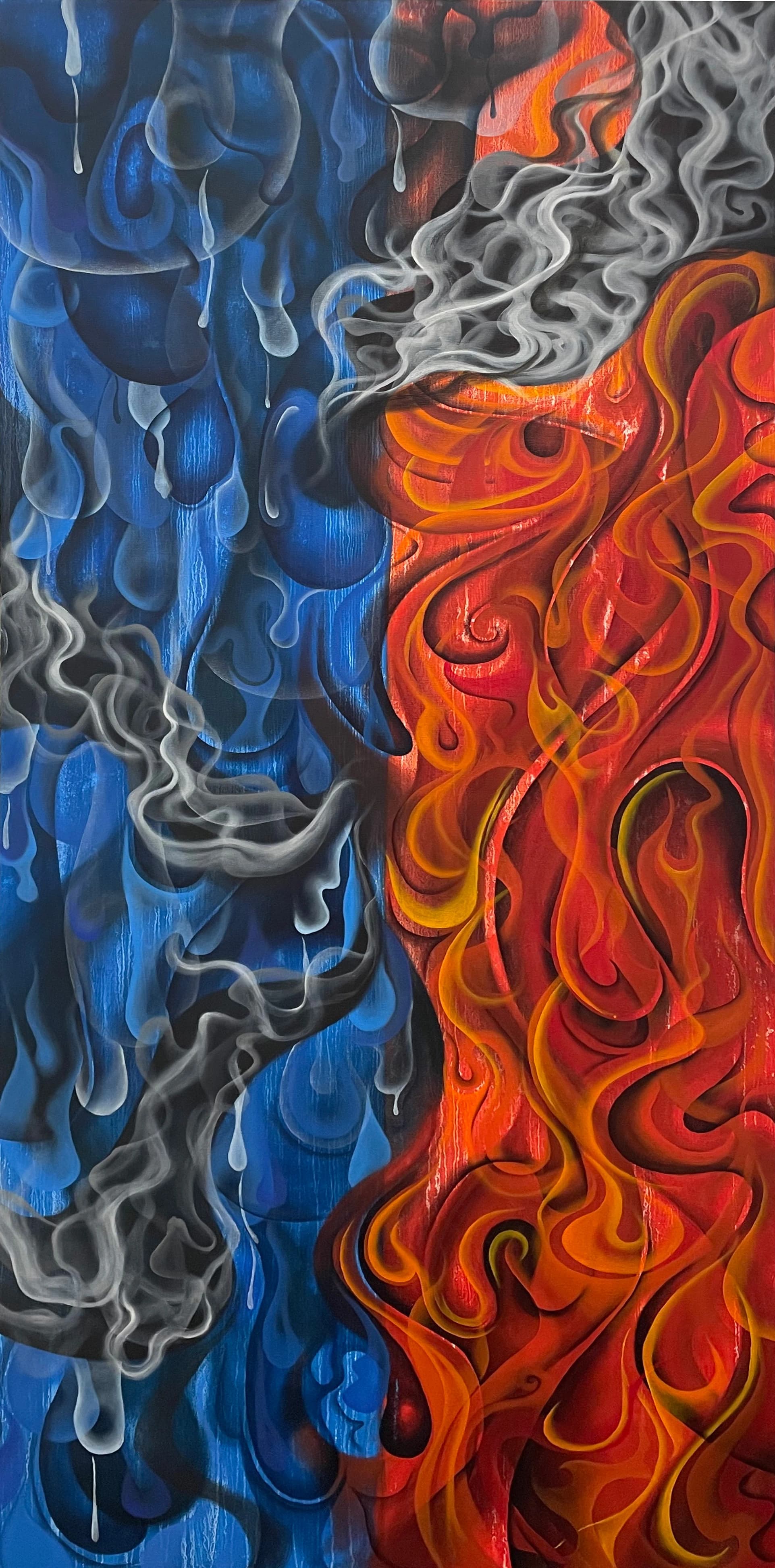 Abstract painting with vibrant colors